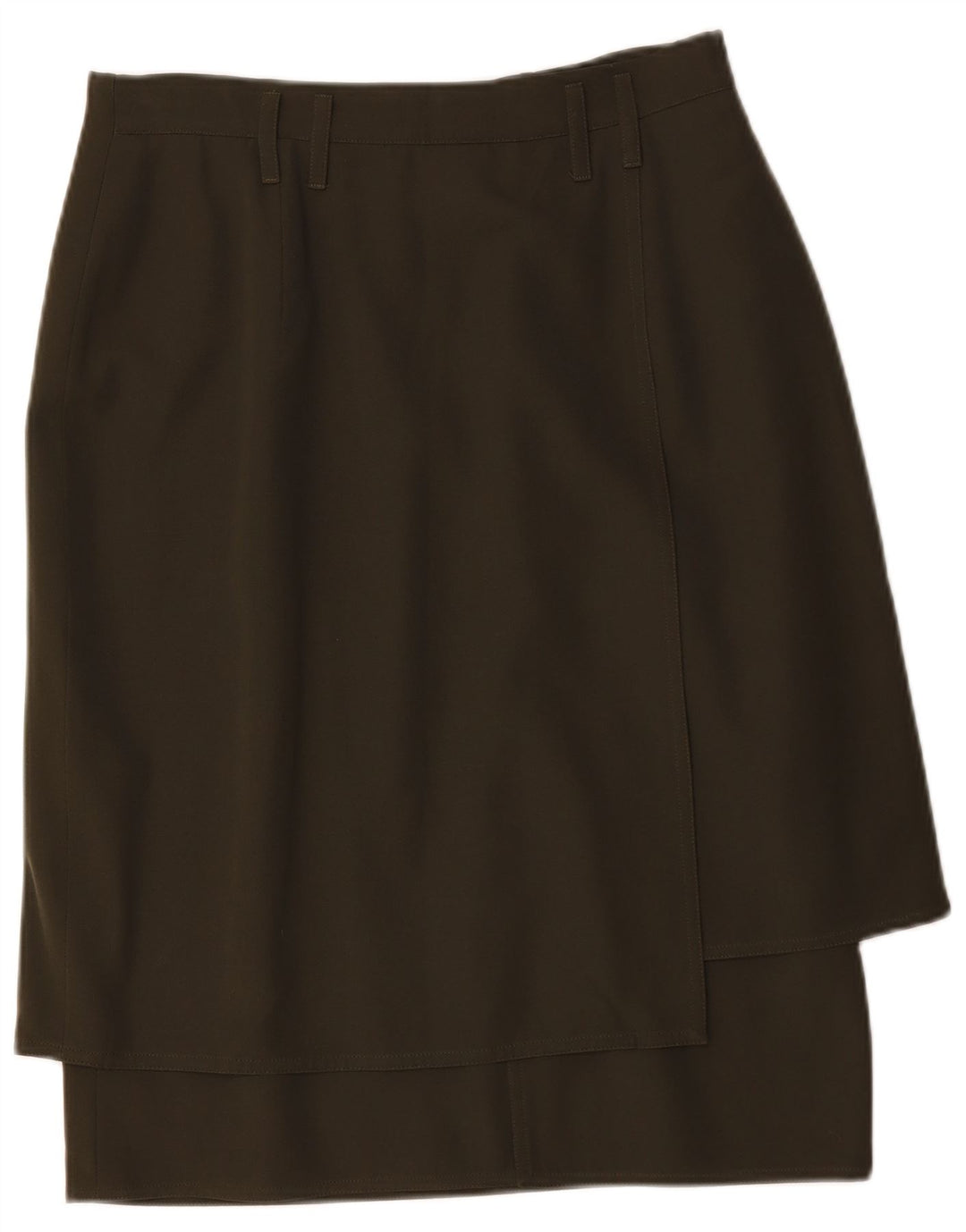 Les Copains Damen Bleistiftrock Medium W32 Grüne Wolle