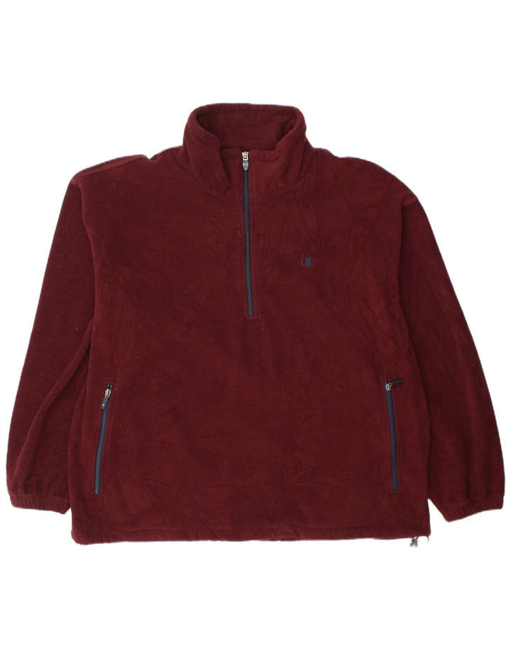 Champion Herren-Fleecepullover mit Reißverschluss, 2XL, Burgunderrot, Polyester
