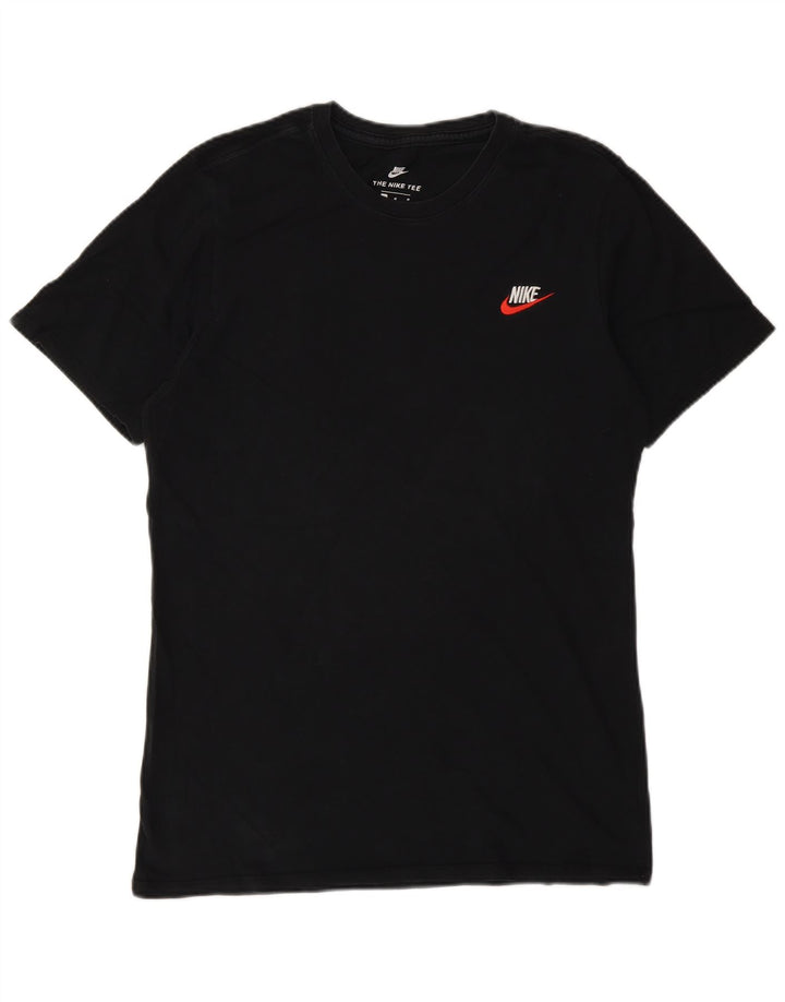 Nike Herren Athletic Cut T-Shirt-Oberteil aus mittelschwarzer Baumwolle