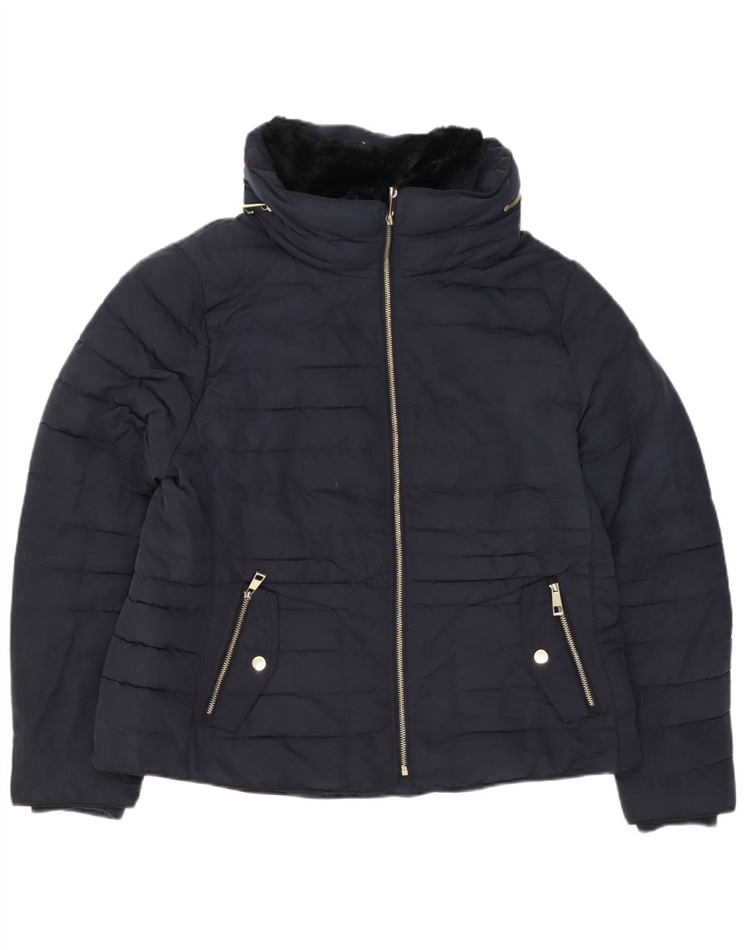 Marks & Spencer Damen Wattierte Jacke UK 18 XL Marineblau Polyester