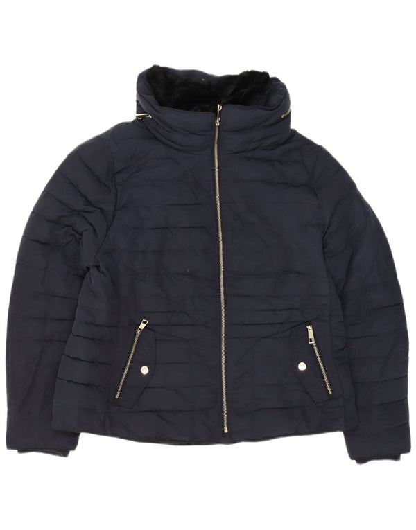 Marks & Spencer Damen Wattierte Jacke UK 18 XL Marineblau Polyester