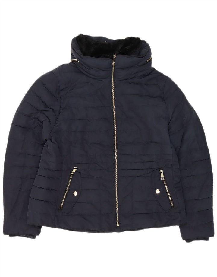 Marks & Spencer Damen Wattierte Jacke UK 18 XL Marineblau Polyester