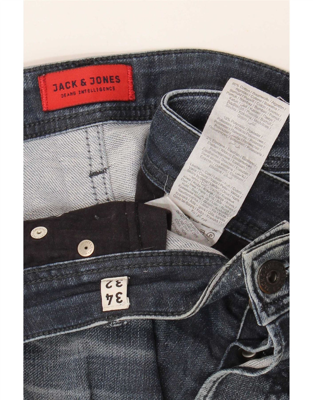 Jack & Jones Herren GLENN Slim Jeans W34 L32 Marineblau Baumwolle