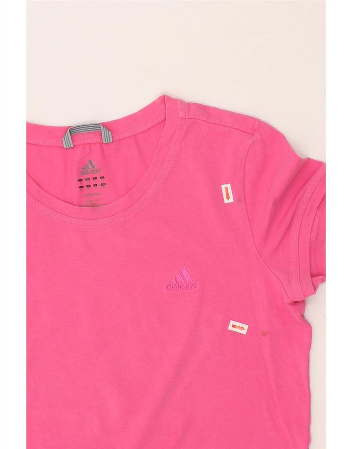 ADIDAS Womens T-Shirt Top UK 14 Medium Pink Cotton Vintage Adidas and Second-Hand Adidas from Messina Hembry 