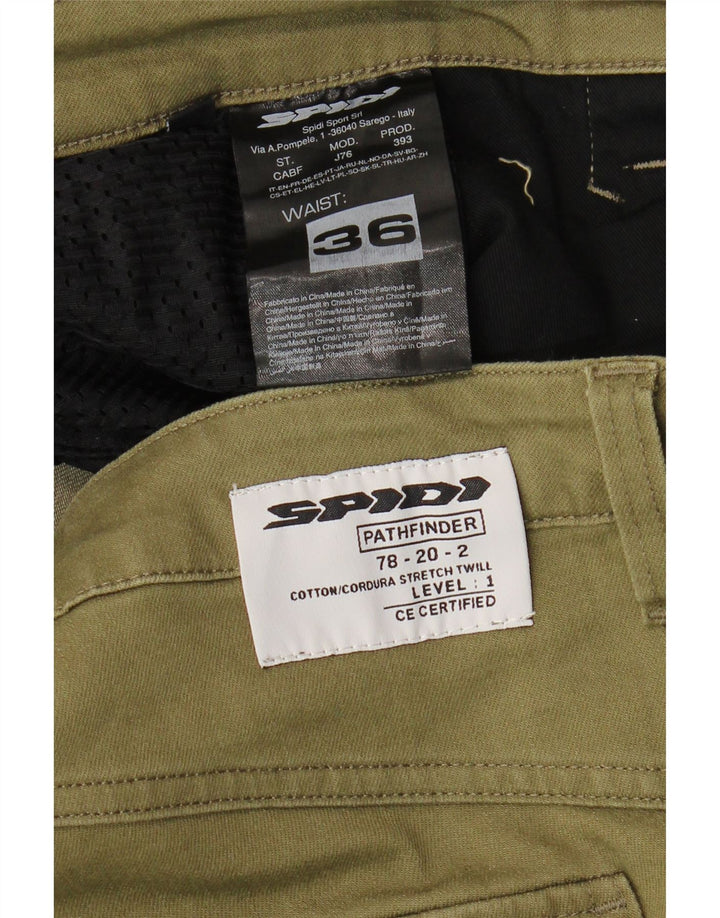 Spidi Herren Slim Cargohose W36 L33 Khaki Baumwolle