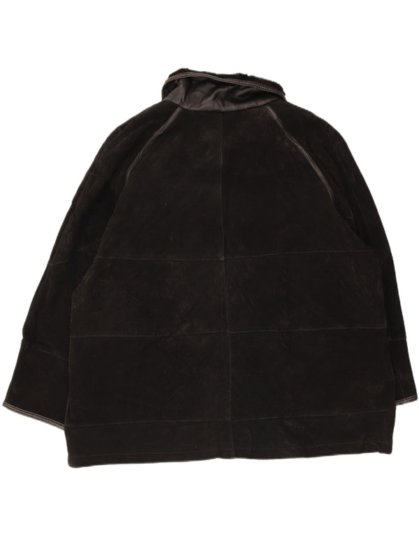 Neuville Damen Wildlederjacke UK 26/28 5XL Schwarzes Leder