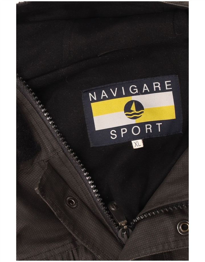 NAVIGARE Herren-Windjacke mit Kapuze, UK 42, XL, Grau