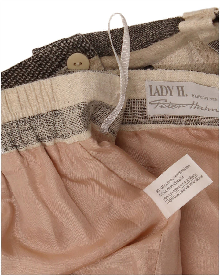 Peter Hahn Damen A-Linienrock IT 42 Medium W30 Beige gestreift Baumwolle