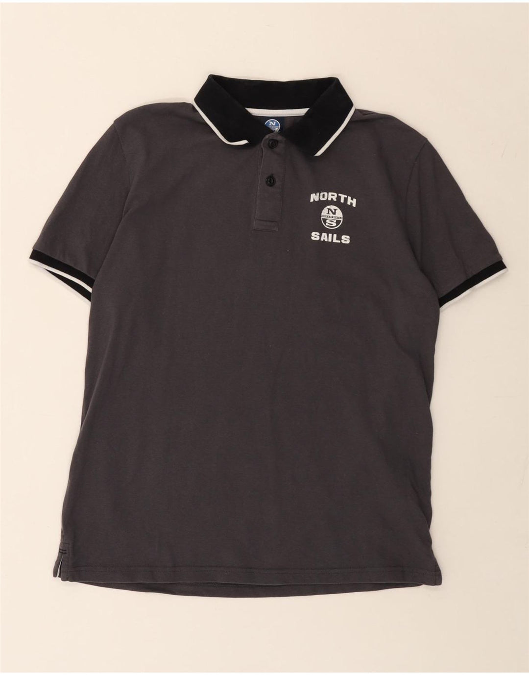 NORTH SAILS Herren-Poloshirt mit Grafik, Größe S, graue Baumwolle