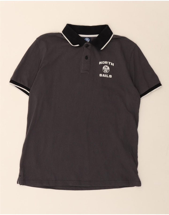NORTH SAILS Herren-Poloshirt mit Grafik, Größe S, graue Baumwolle