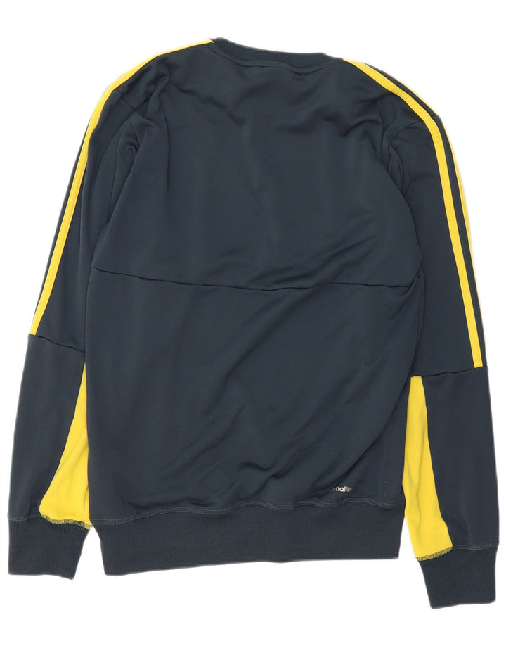 ADIDAS Herren Climalite Sweatshirt Pullover Small Grün Colourblock Polyester