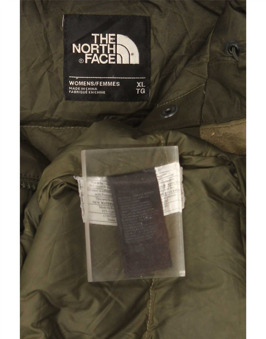 The North Face Wattierte Damenjacke mit Kapuze UK 18 XL Grün Polyester
