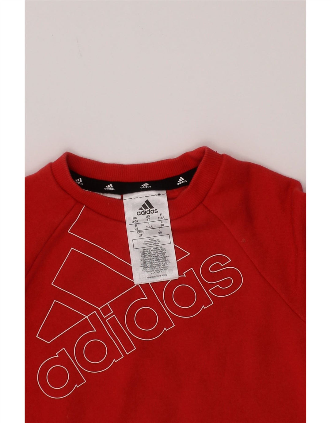 Adidas Jungen Grafik-Sweatshirt-Pullover, 2–3 Jahre, rote Baumwolle
