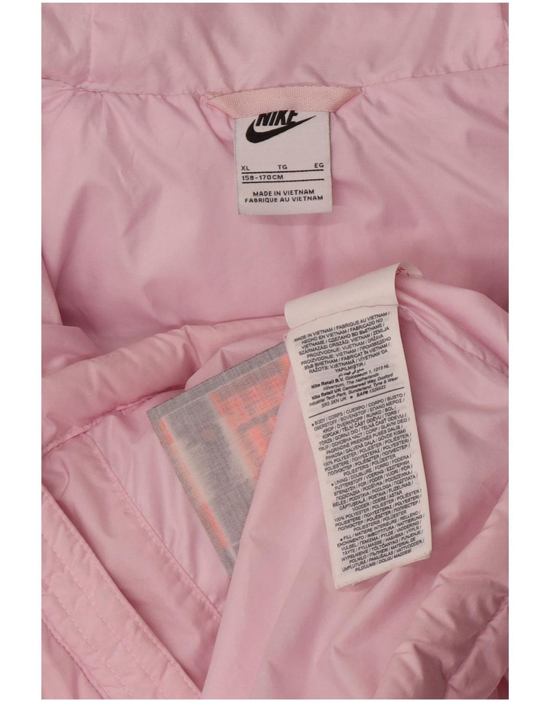 Nike Mädchen-Kapuzenjacke, gepolstert, 13–14 Jahre, XL, rosa, Polyester