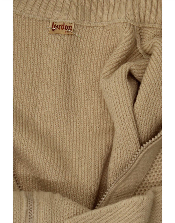 Gordon Herren-Cardigan-Pullover aus mittelbeigem Polyester
