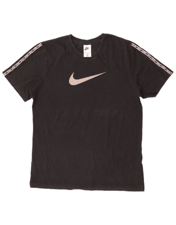 Nike Herren-T-Shirt mit Grafik, Medium, Schwarz, Colourblock-Baumwolle
