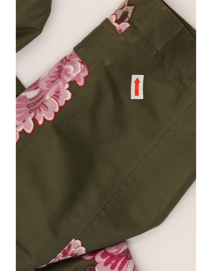 JOULES Damen-Regenmantel mit Kapuze, UK 12, mittleres Khaki, Blumenmuster, Polyester