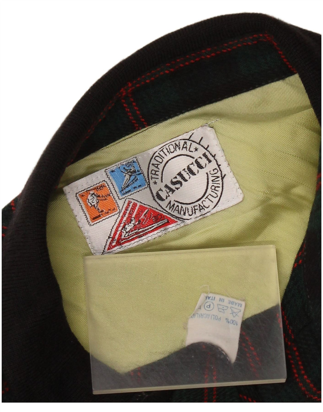 Casucci Herren-Flanellhemd, groß, grün kariert, Polyacryl