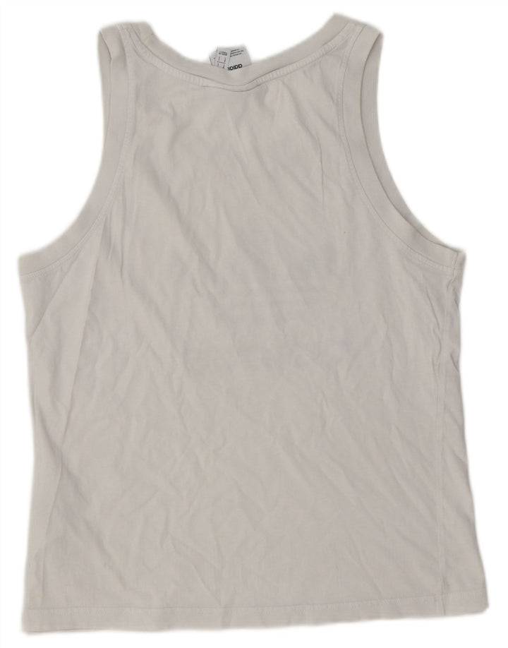 Adidas Damen Graphic Vest Top UK 10 Small Weiße Baumwolle