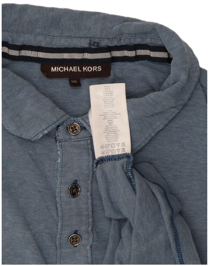 Michael Kors Herren Poloshirt 2XL Blau Baumwolle