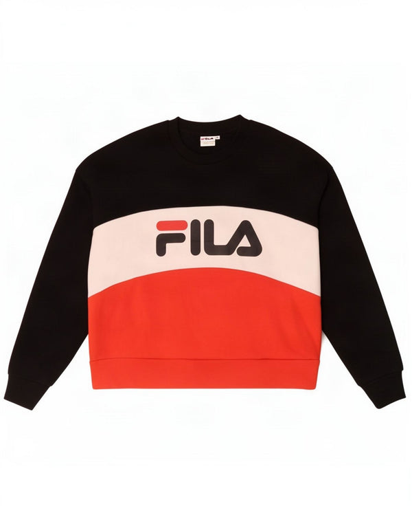 Fila Damen Grafik-Sweatshirt-Pullover UK 14 Medium Mehrfarbig