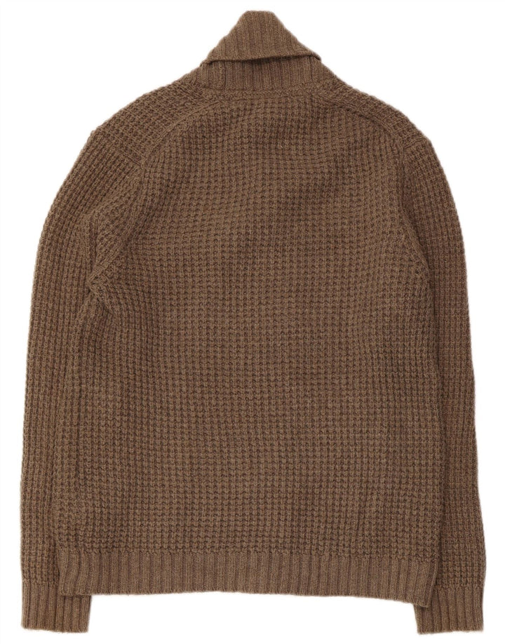 Ted Baker Herren-Strickjacke, zweireihig, Größe 4, mittelbraun, Baumwolle