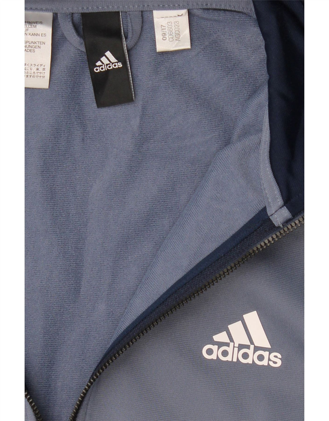 ADIDAS Herren-Trainingsanzug-Top-Jacke, mittelgroß, Marineblau, Farbblock