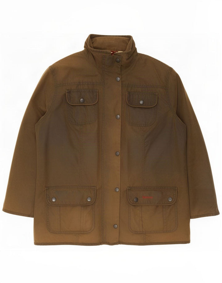 Barbour Damenjacke aus gewachster Baumwolle, UK 16, Größe L, Khaki