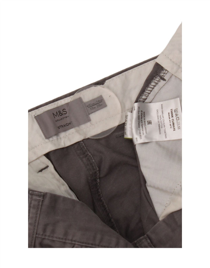 Marks & Spencer Gerade Herren-Chinohose aus Baumwolle, W32, L29, Grau