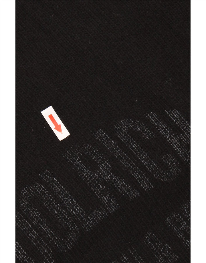 Woolrich Herren-Pullover mit grafischem Rundhalsausschnitt, XL, schwarze Wolle