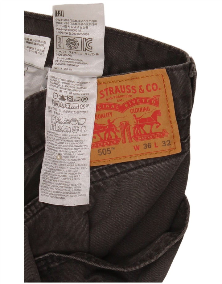 Levi's Herren 505 Straight Jeans W36 L32 Graue Baumwolle