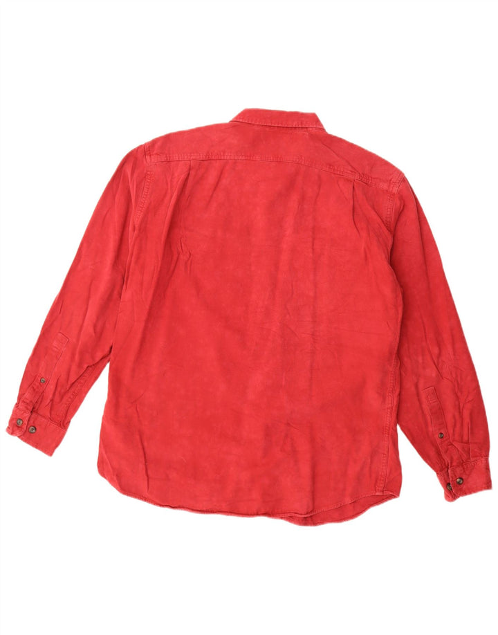 Eddie Bauer Herren-Flanellhemd aus mittelroter Baumwolle