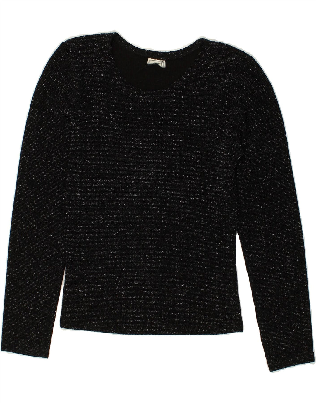 VINTAGE Womens Top Long Sleeve UK 4 XS Black Flecked | Vintage Vintage | Thrift | Second-Hand Vintage | Used Clothing | Messina Hembry 