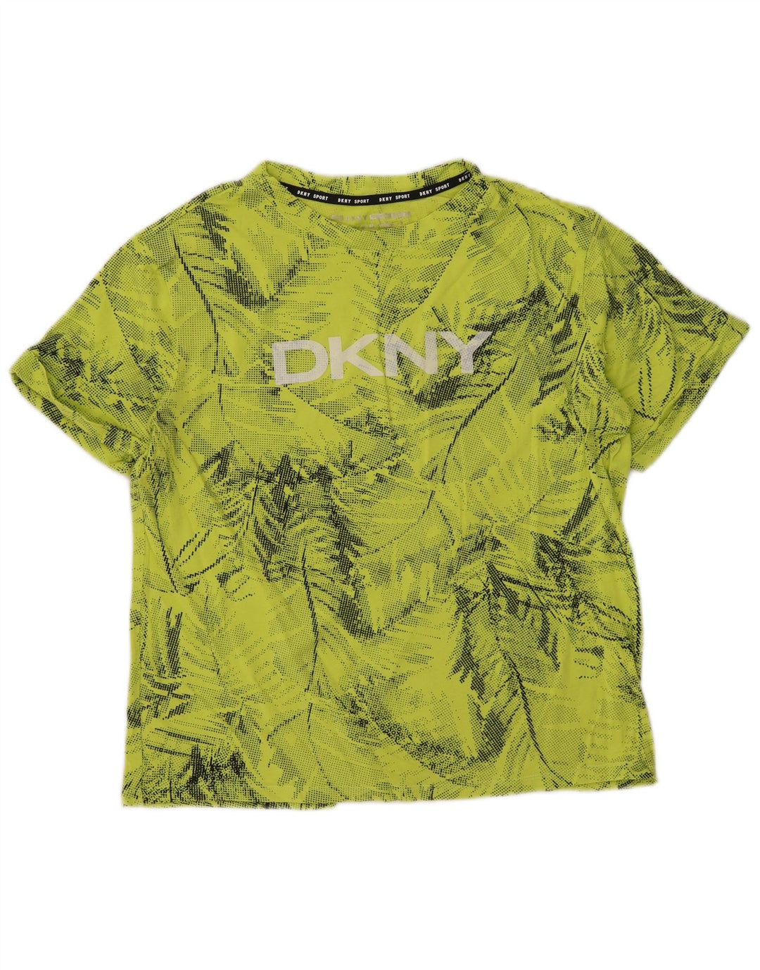Dkny Herren Grafik-T-Shirt-Oberteil Mittelgrün mit Blumenmuster