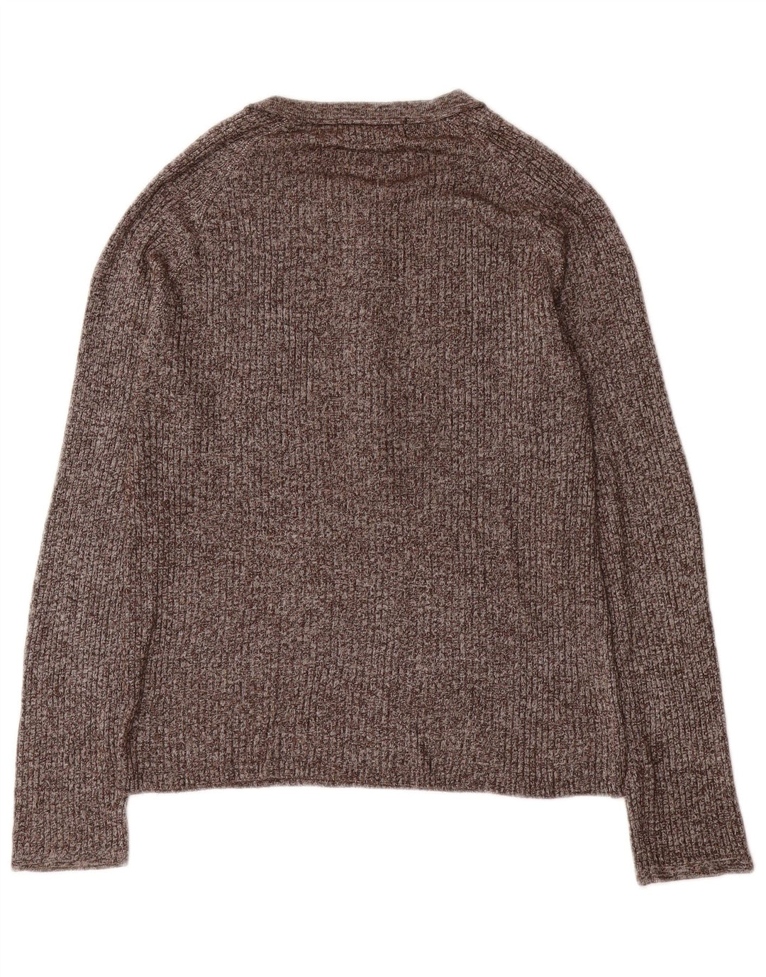 Zara Herren-Pullover mit U-Boot-Ausschnitt, Mittelbraun gefleckt