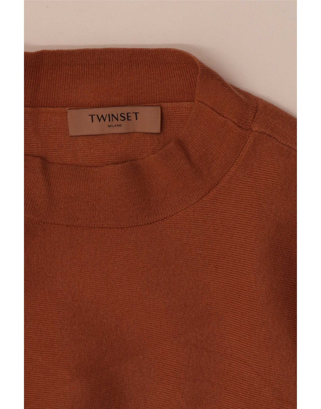 Twinset Damen Top Langarm UK 12 Mittelbraun