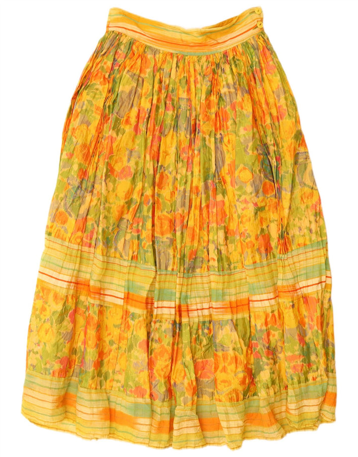 Options Damen-Maxi-Schlagrock IT 44 Medium W28 Viskose mit gelbem Blumenmuster