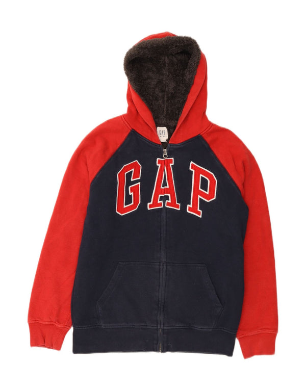 Gap Mädchen-Kapuzenpullover mit grafischem Reißverschluss, 13–14 Jahre, 2XL, Marineblau, Farbblock
