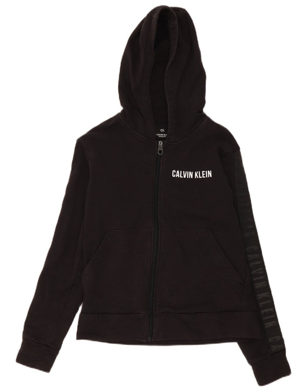 Calvin Klein Damen Performance Zip Hoodie Pullover UK 14 Medium Schwarz