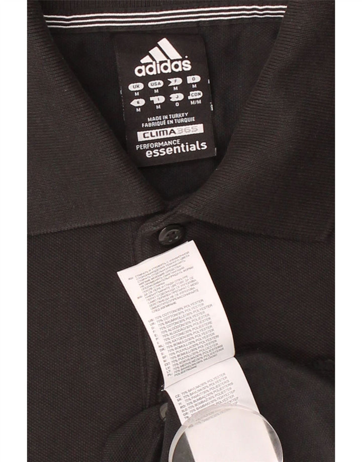 ADIDAS Mens Clima 365 Graphic Polo Shirt Medium Black Cotton
