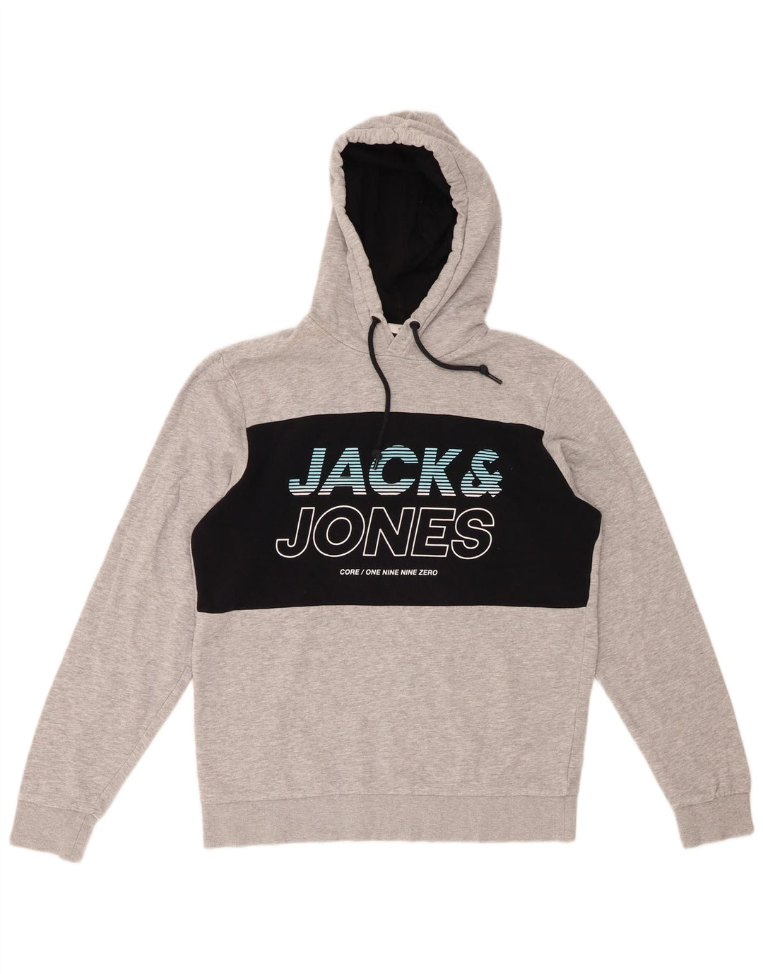 Jack & Jones Herren-Kapuzenpullover mit Grafik, groß, Grau, Farbblock