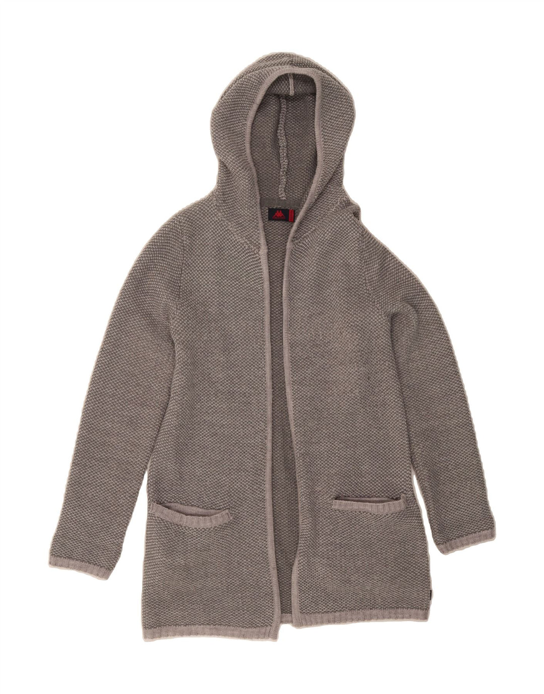 KAPPA Womens Hooded Cardigan Sweater UK 14 Medium Grey Vintage Kappa and Second-Hand Kappa from Messina Hembry 