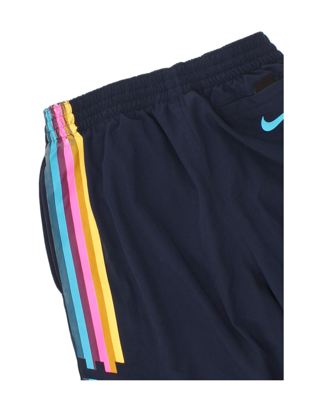 NIKE Mens Graphic Sport Shorts Small Navy Blue Polyester Vintage Nike and Second-Hand Nike from Messina Hembry 