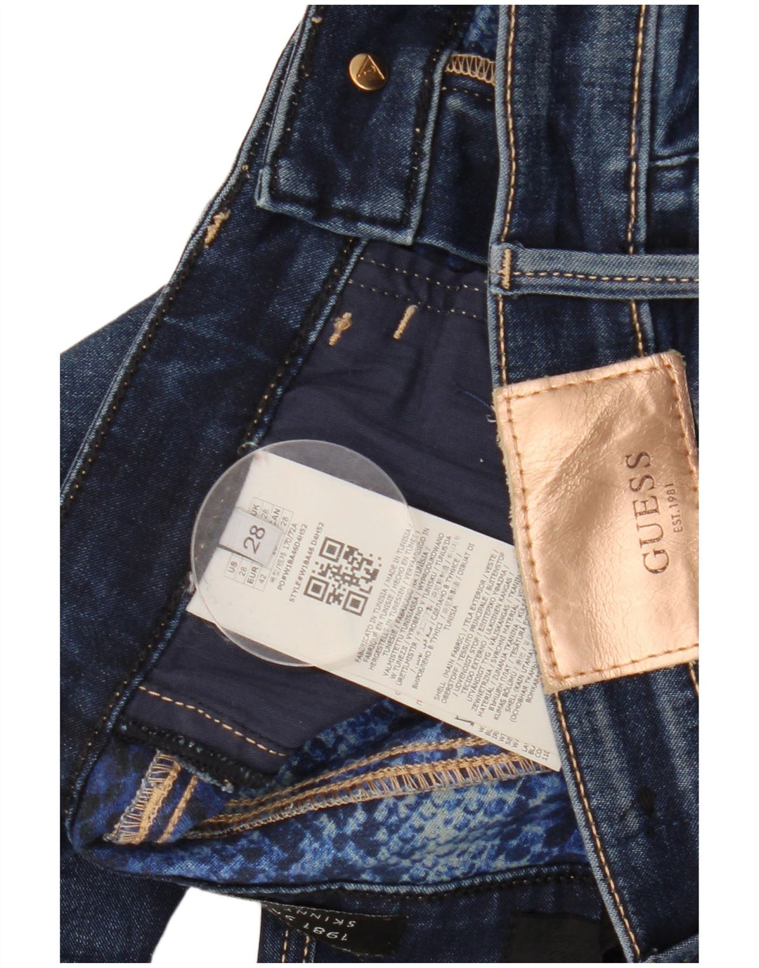 GUESS Damen Skinny Jeans W28 L29 Marineblaue Baumwolle