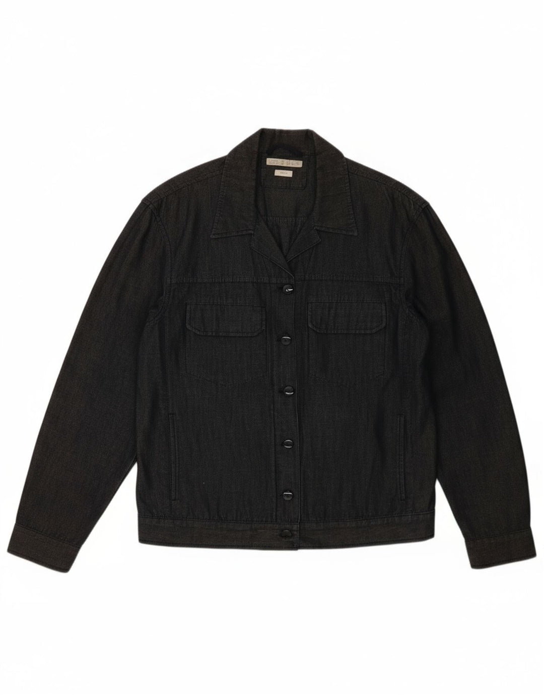 COTTON BELT Womens Bomber Jacket UK 16 Large Black Cotton