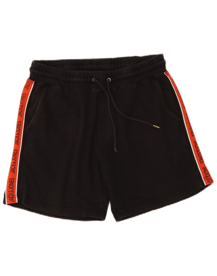 JACK & JONES Herren-Sportshorts mit Grafik, Mittelschwarz, Colourblock-Baumwolle