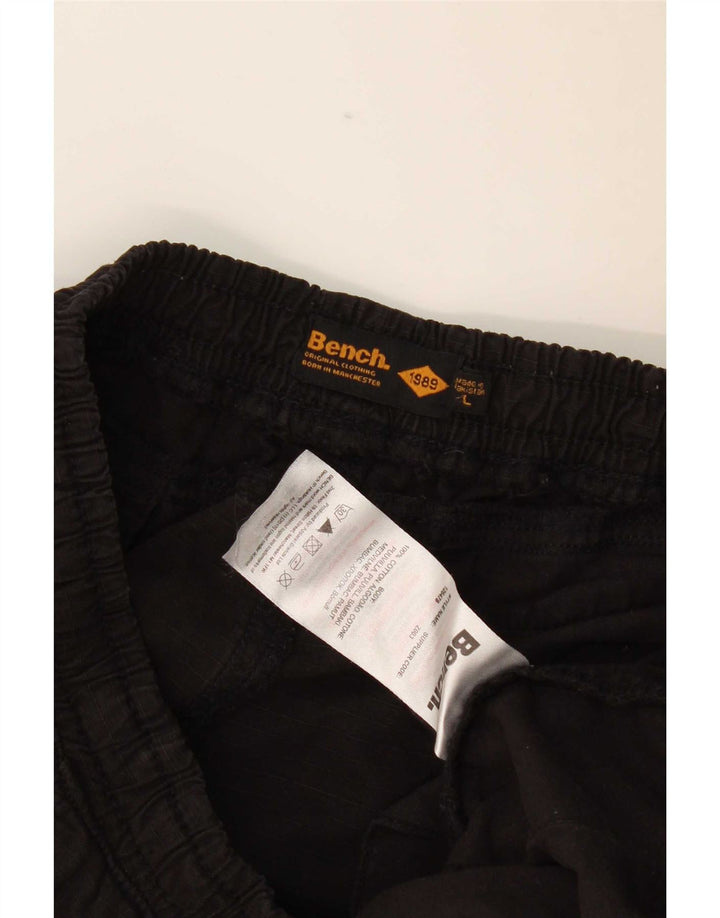 Bench Herren-Jogger-Cargohose, Größe L, W34, L30, Schwarz
