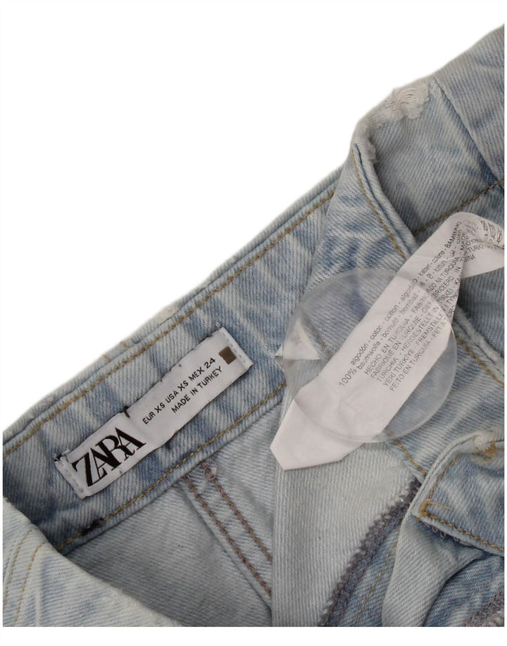 Zara Damen Jeansrock XS W24 Blaue Baumwolle
