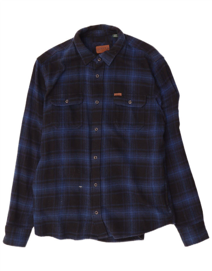Orvis Herren-Flanellhemd XL, marineblau, kariert, Baumwolle
