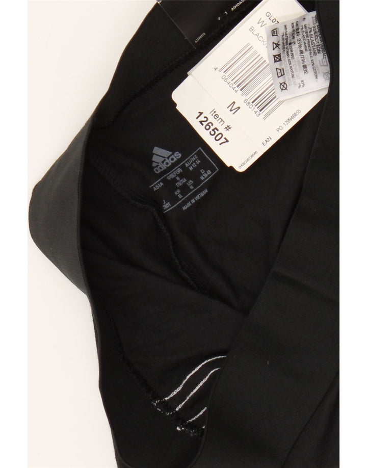 Adidas Damen Leggings UK 12/14 Medium Schwarz